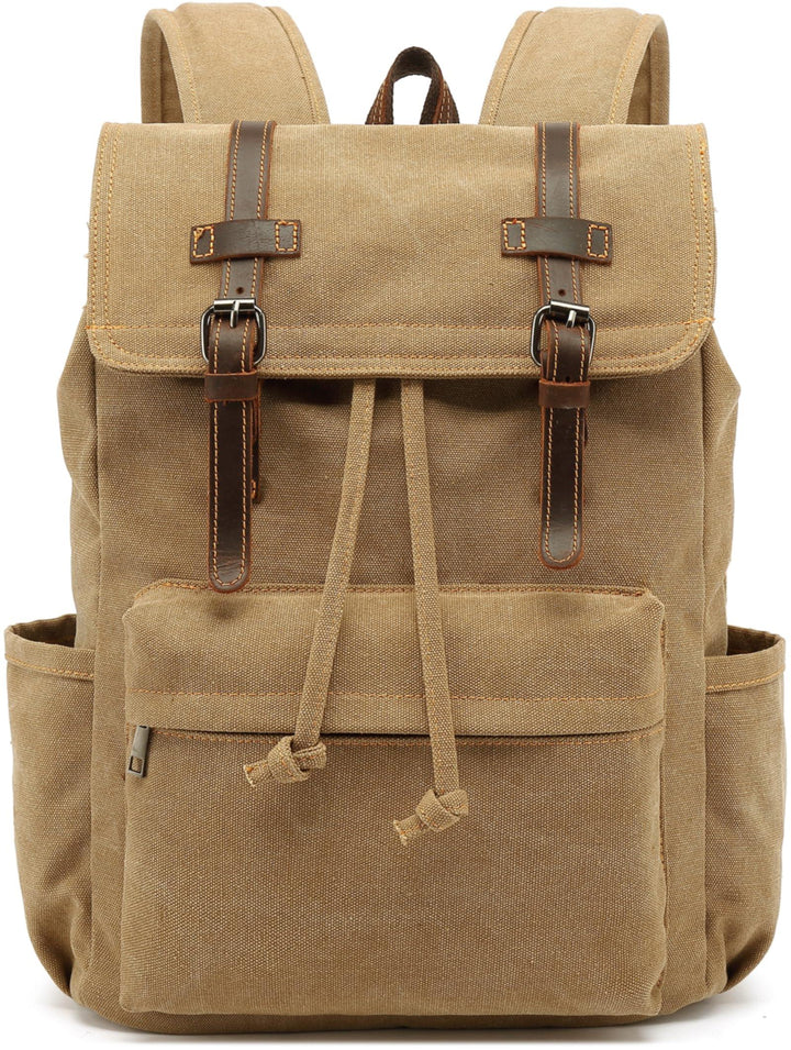 HuaChen Vintage Canvas Backpack for Laptop Hiking - HuaChen