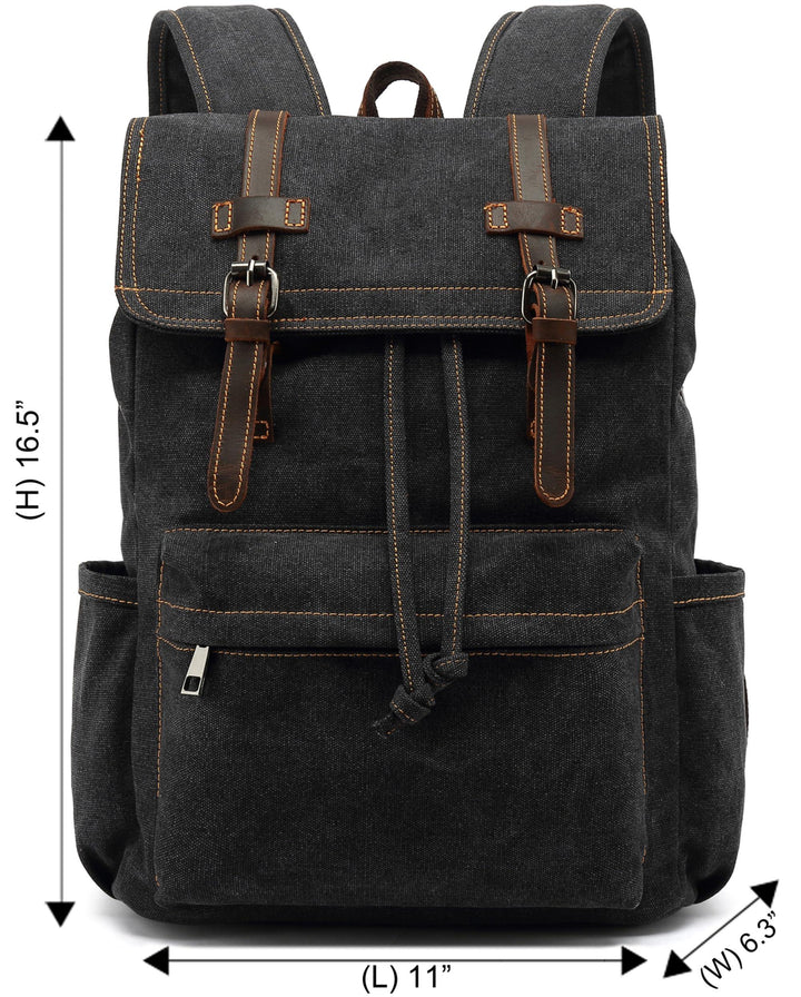 HuaChen Vintage Canvas Backpack for Laptop Hiking - HuaChen