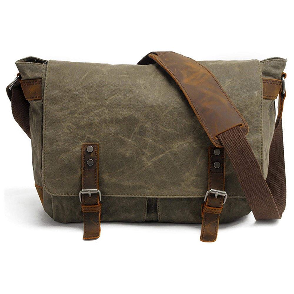 HuaChen Vintage Messenger Bag – Crossbody Laptop Satchel