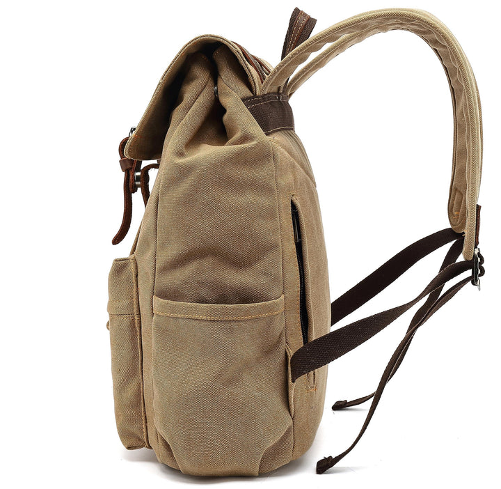 HuaChen Vintage Canvas Backpack for Laptop Hiking - HuaChen