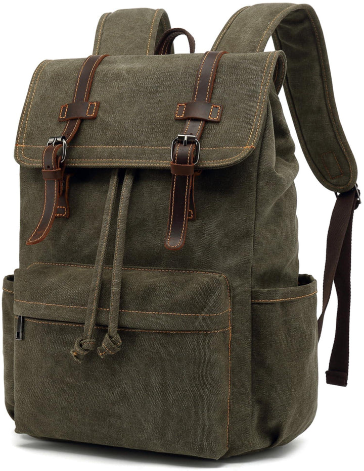 HuaChen Vintage Canvas Backpack for Laptop Hiking - HuaChen