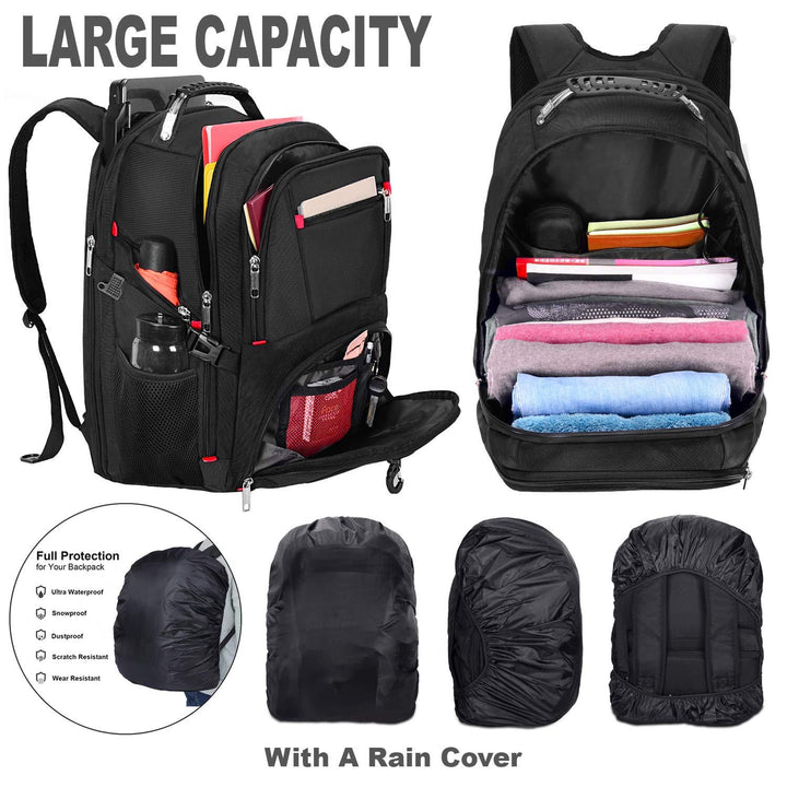 HuaChen 17" Laptop Backpack: USB Port, Water Resistant - HuaChen