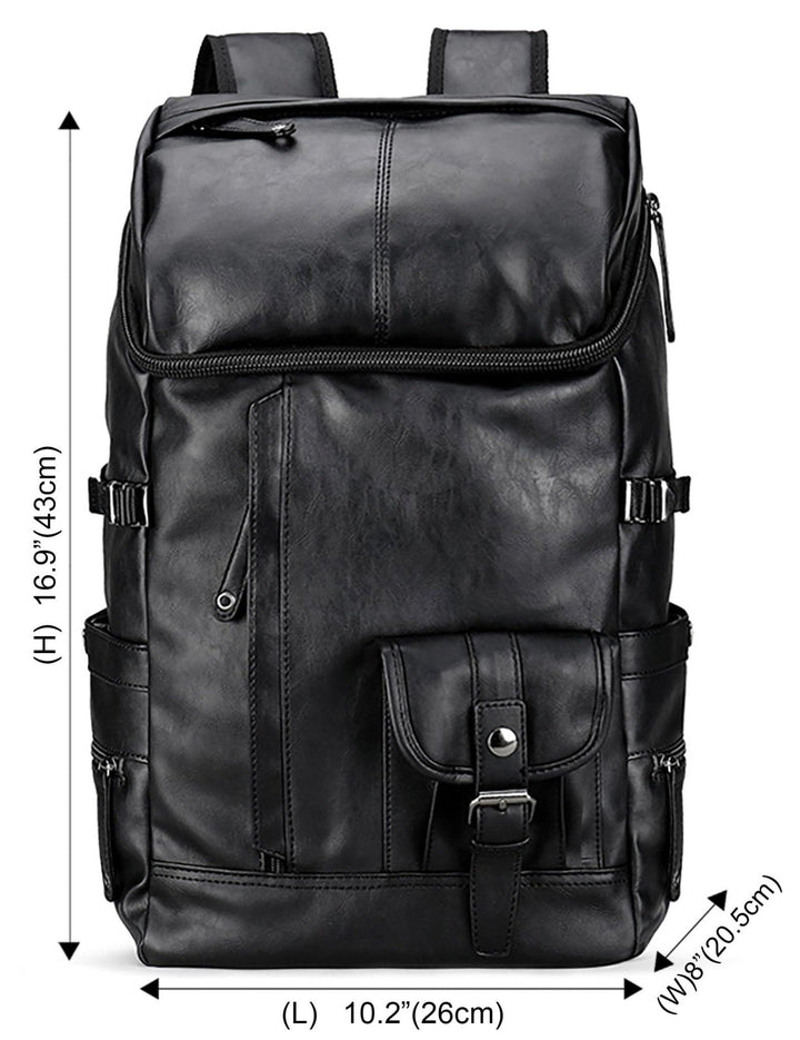 HuaChen Travel Leather Backpack - Laptop Bag for Men & Women - HuaChen