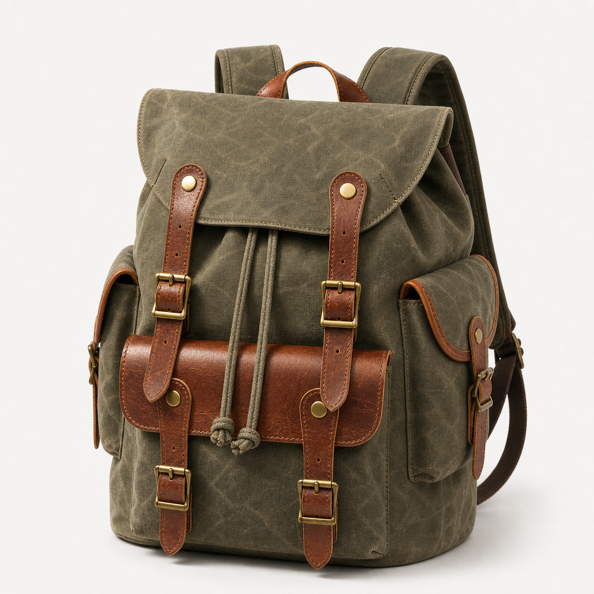 all american backpack leather canvas Vintage Bookbag - ABERDEEN Crafted for the urban explorer and weekend adventurer American Leather Co. Cleveland Leather