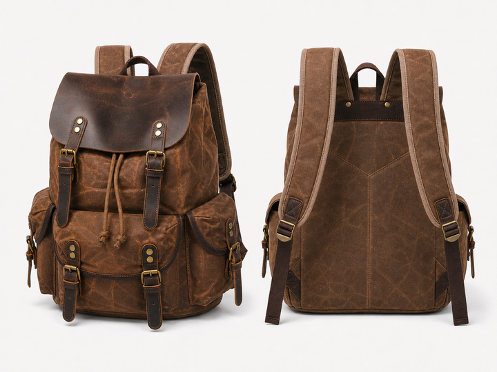 chocolate glendale leather backpack Glide Rodeo Maduro Brown With Full Grain Black Features plenty of interior storage Brown Waxed Canvas Pack |