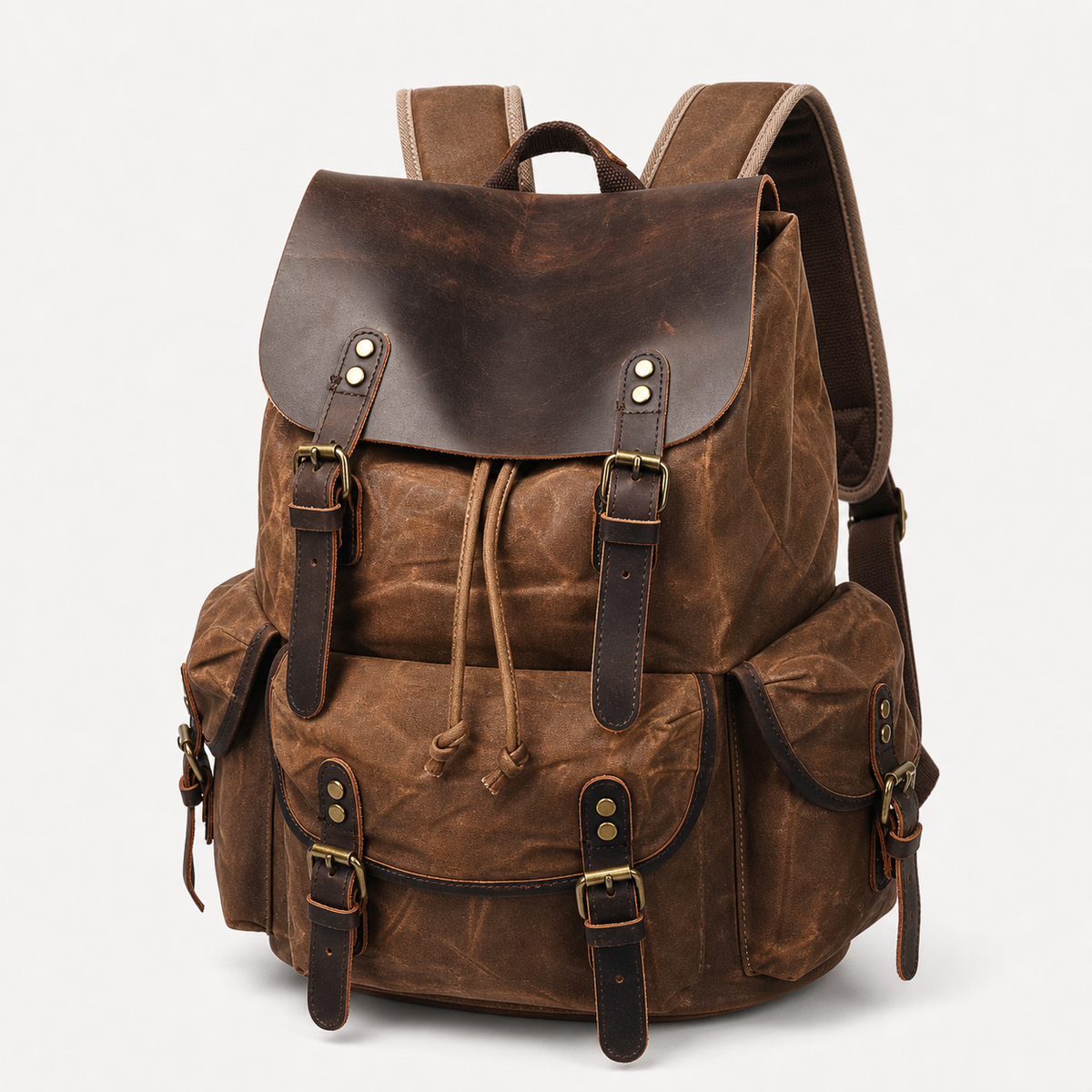 Brown Waxed Canvas Pack