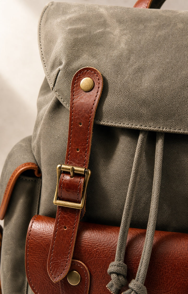 Waxed Canvas Leather Pack