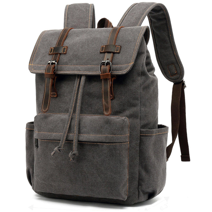 HuaChen Vintage Canvas Backpack for Laptop Hiking - HuaChen