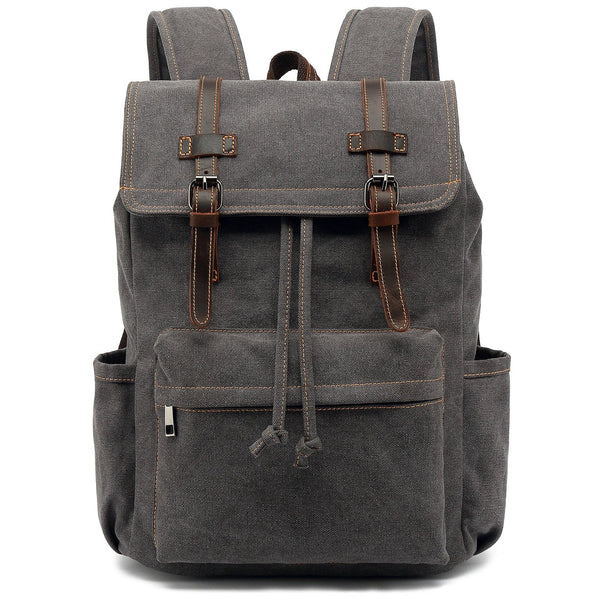 HuaChen Vintage Canvas Backpack for Laptop Hiking - HuaChen