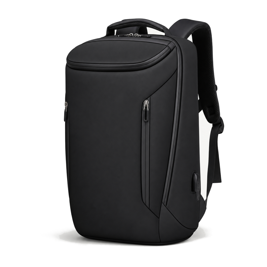 HuaChen black commuter laptop backpack premium studio product image